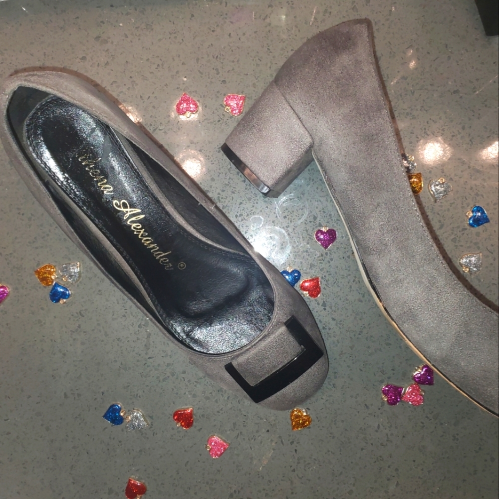 Athena Alexander suede buckle chunky heel